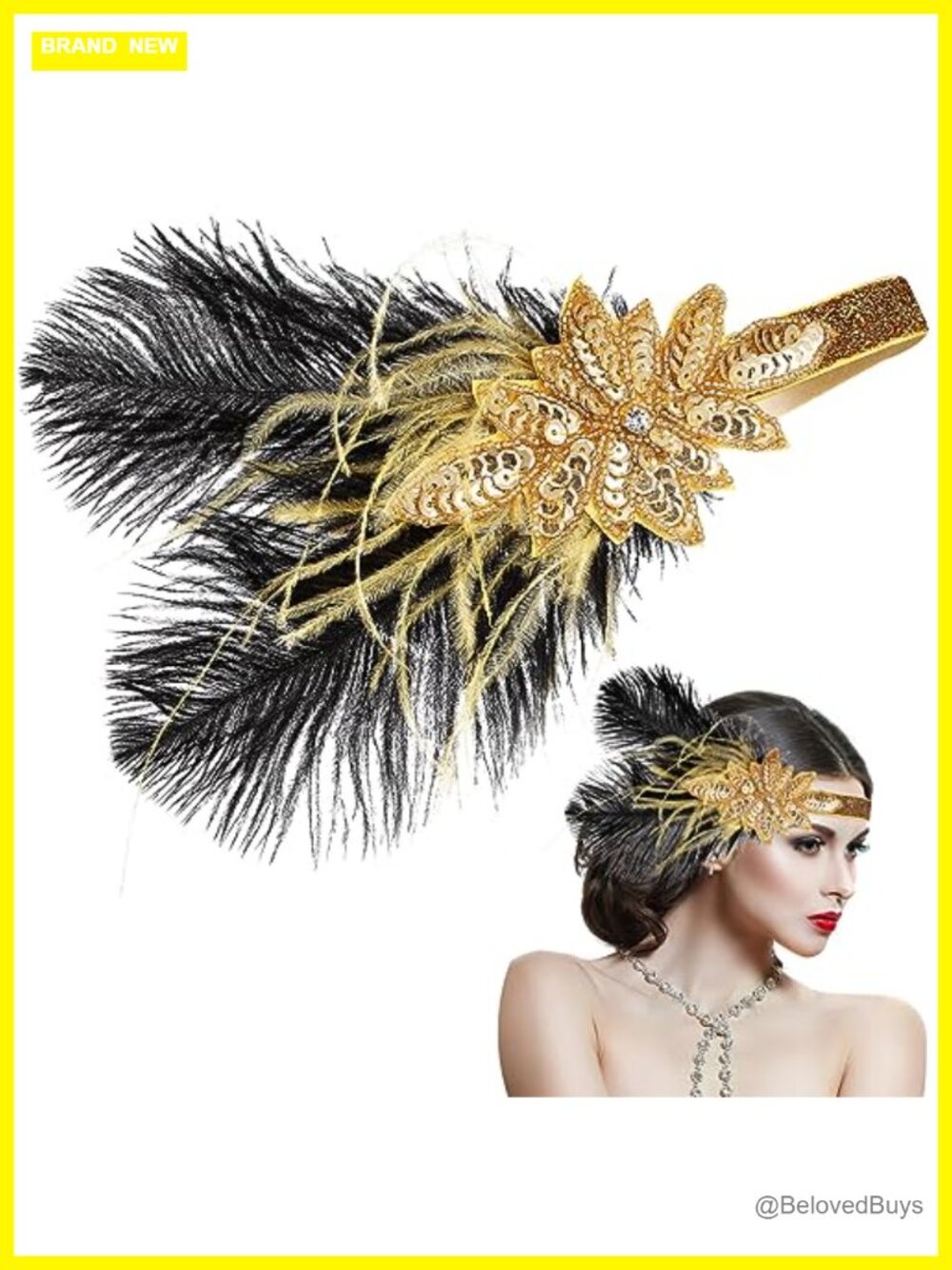 Flapper Sequin Headband 1920s Wedding Headpiece